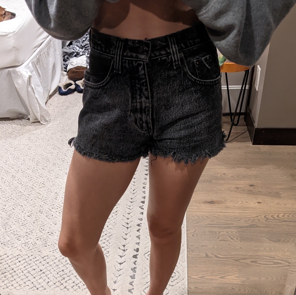 Levi's black denim shorts